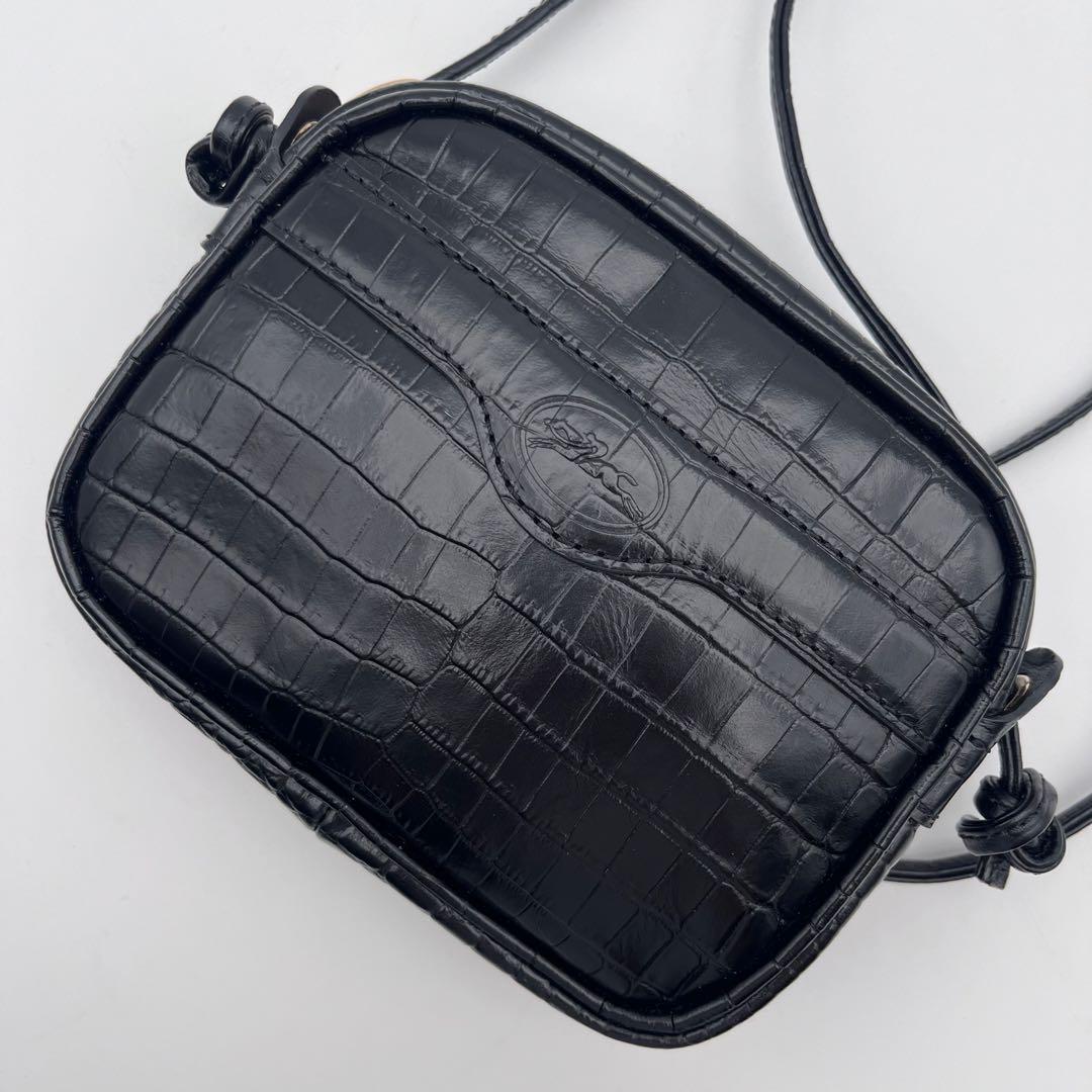 激安正規品 極美品 ロンシャン レザー クロコ型押し ショルダーバッグ バッグ