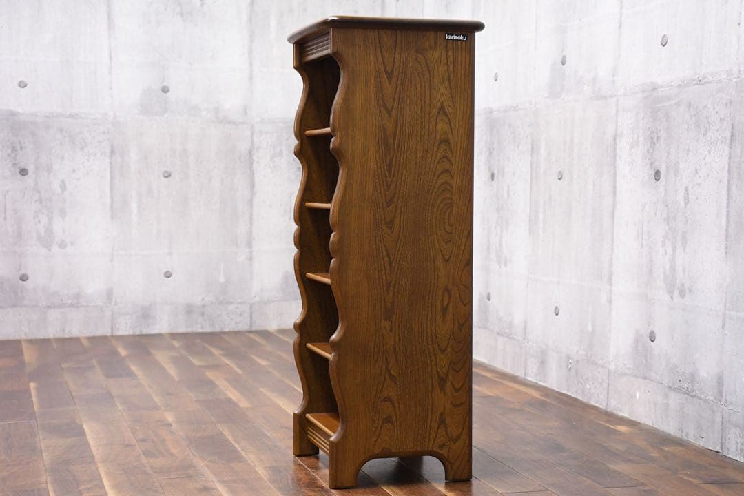 スリッパラック　カリモク　５段　玄関　レトロ　木製品 アンティークカリモク 木製 シューズラック スリッパラック 昭和