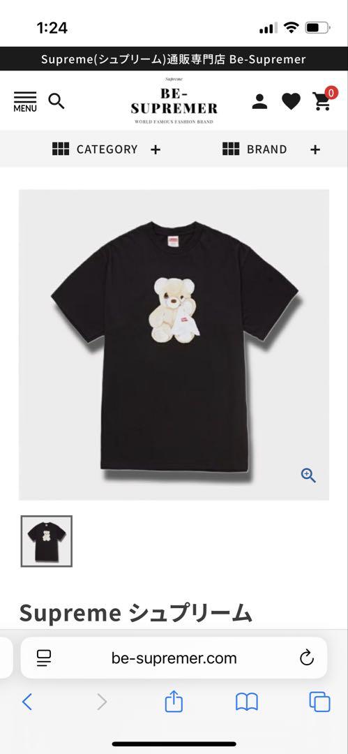 Supreme Bear Tee 黒 Sサイズ Supreme Bear Tee ブラック S - メルカリ