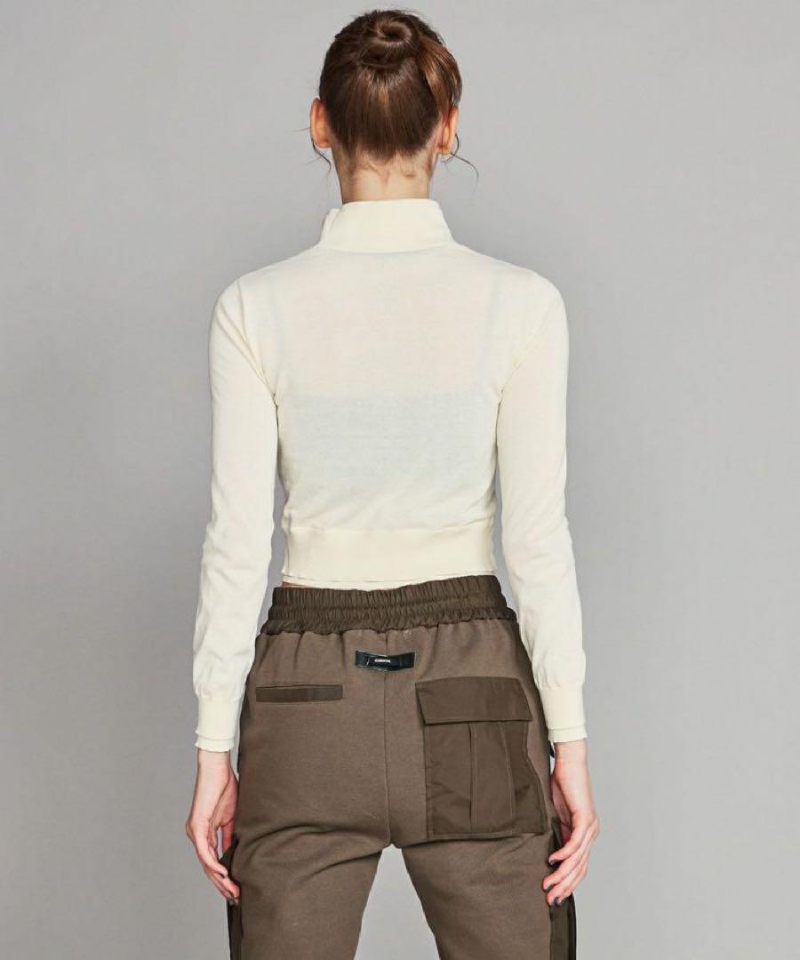 DOUBLE STANDARD CLOTHING リブハイネックショートトップス