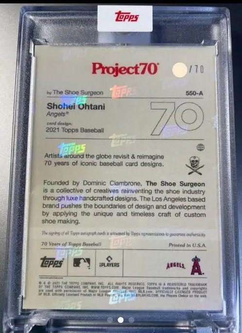 かりません✳ 限定サインカード Topps Project70 g0tq4-m62452952567 70 大谷翔平 ホビー・グ