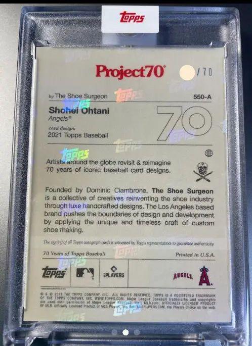 topps project70 大谷翔平　#550 マトリックス風デザイン