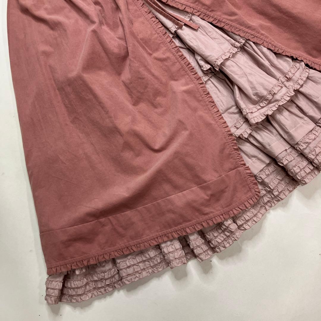 【試着のみ】ピンクハウス ピンク タブリエ風 豪華段々スカート/2023年