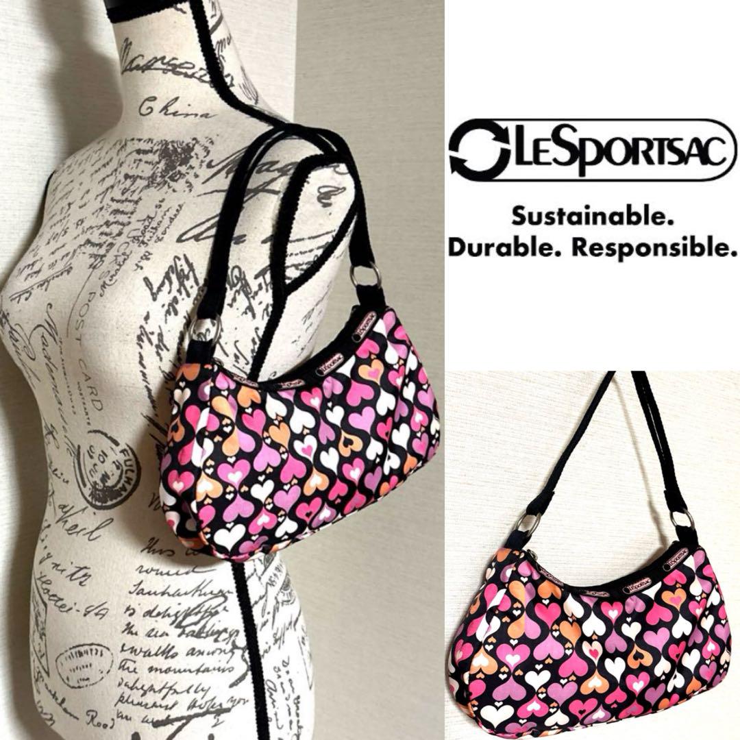 LeSportsac ハート ビート デザイン コンパクト ショルダーバッグ LeSportsac ハート ビート デザイン コンパクト ショルダー