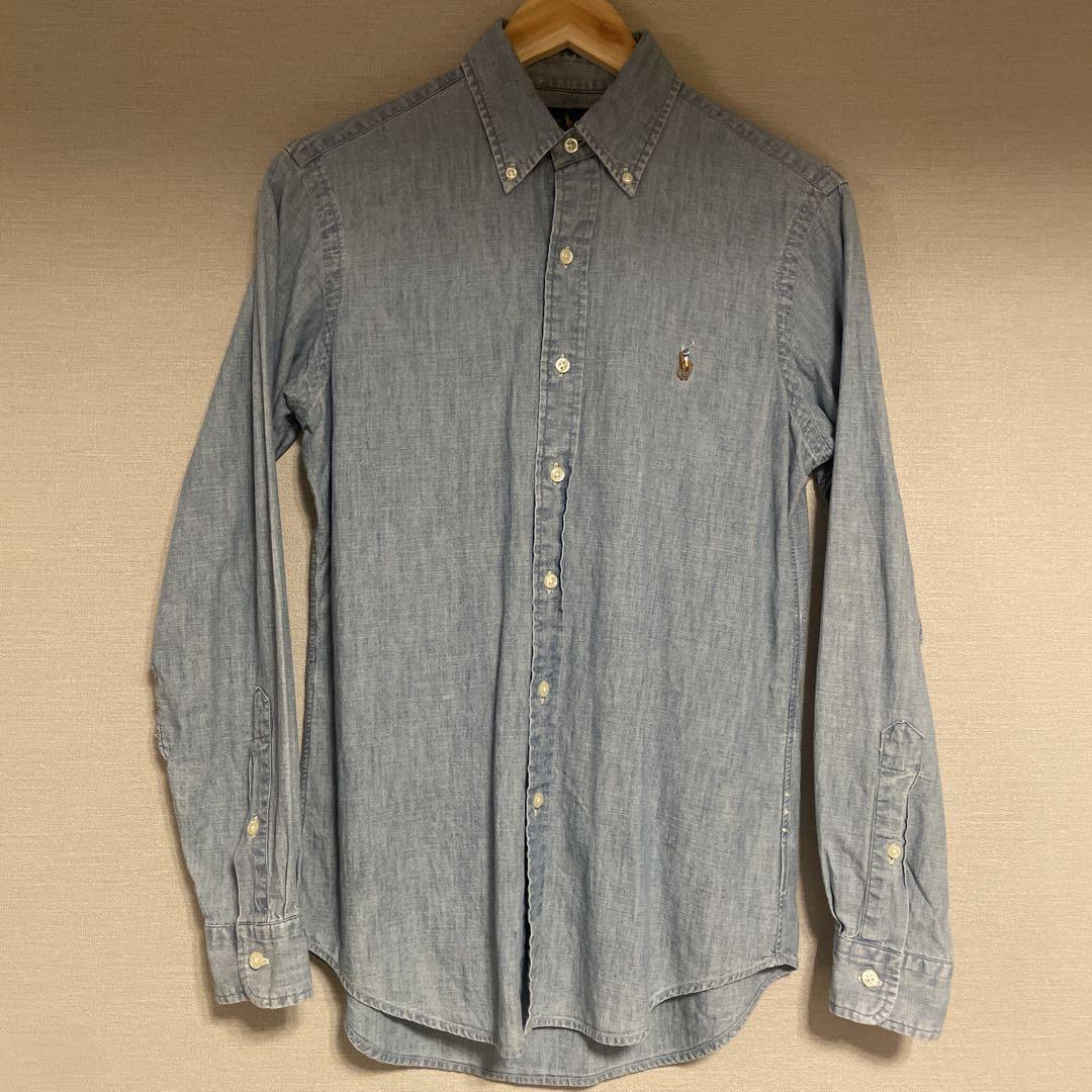 美品‼️RALPH LAUREN ラルフローレン✨メンズ シャンブレーシャツ XS