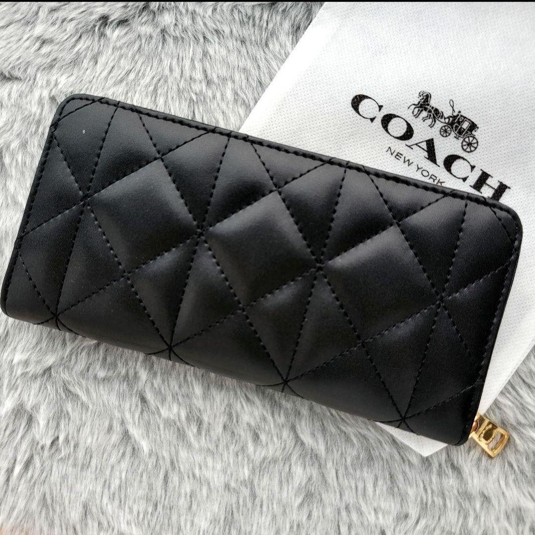 【新品未使用】COACH コーチ 長財布 キルティング ブラック 黒 1番人気