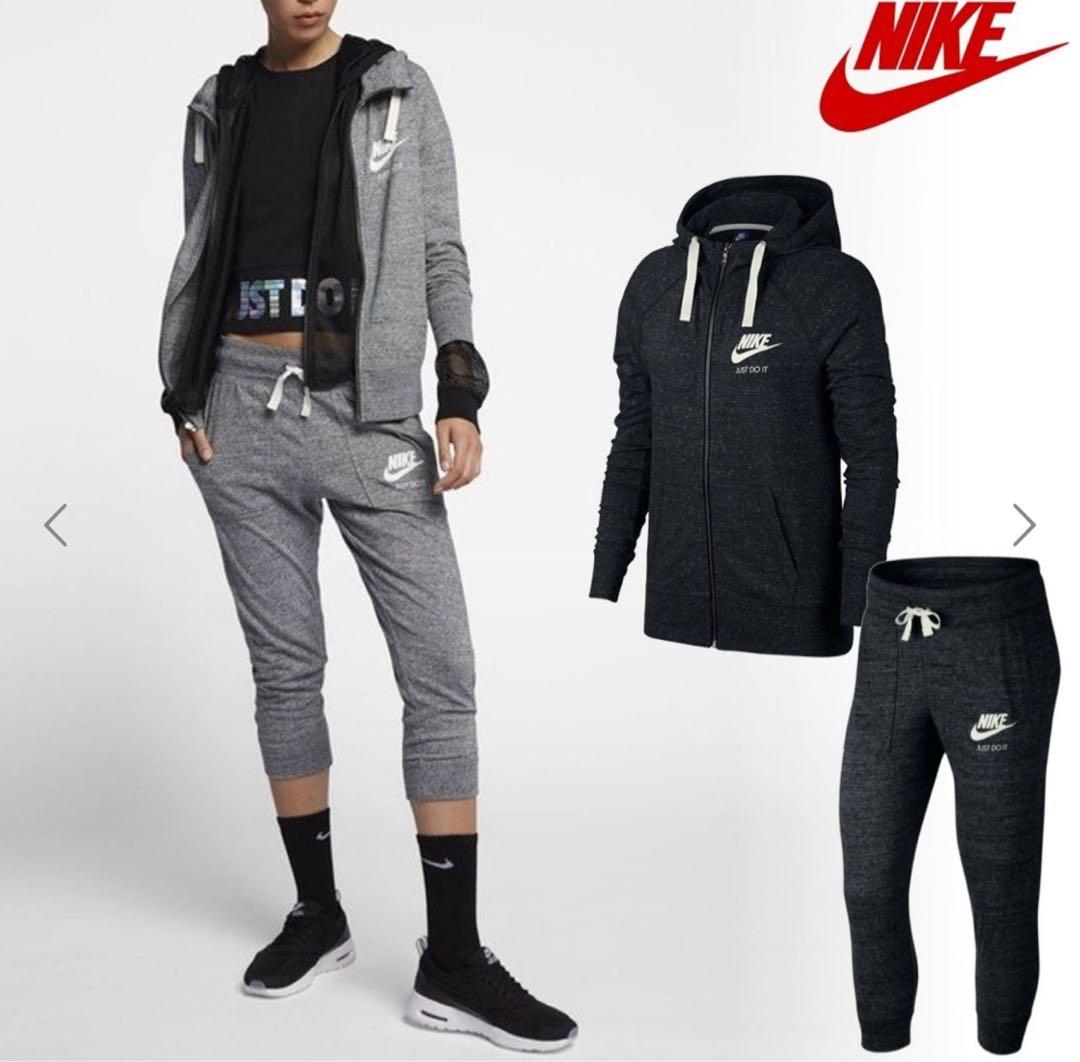 NIKE ビンテージ フルジップ フーディー セットアップ 上下 L 濃グレーL・NIKE