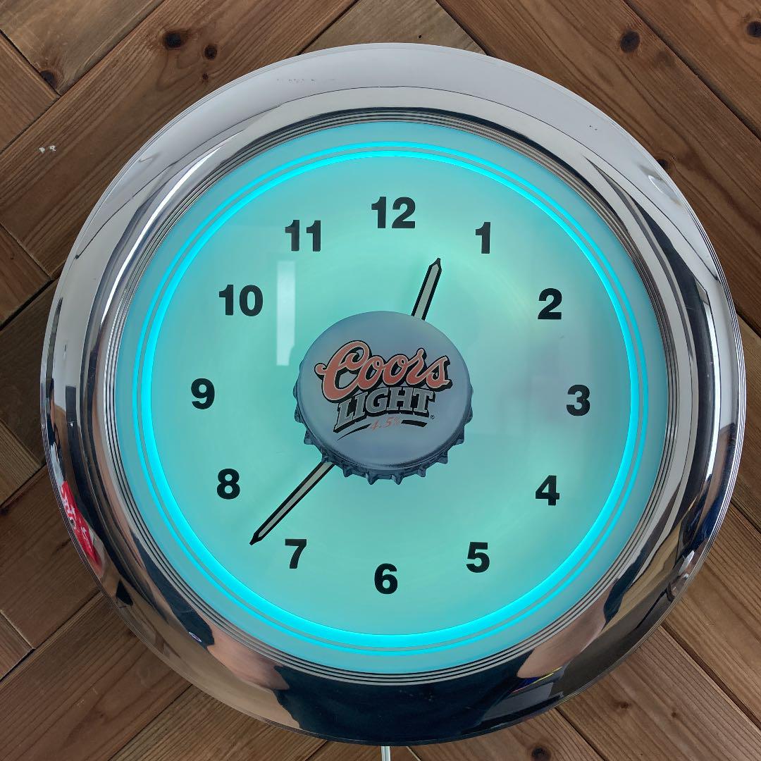 Coors Light クアーズ ネオンクロック　壁掛け時計　　インテリア Coors Light クアーズ ネオンクロック 壁掛け時計 インテリア