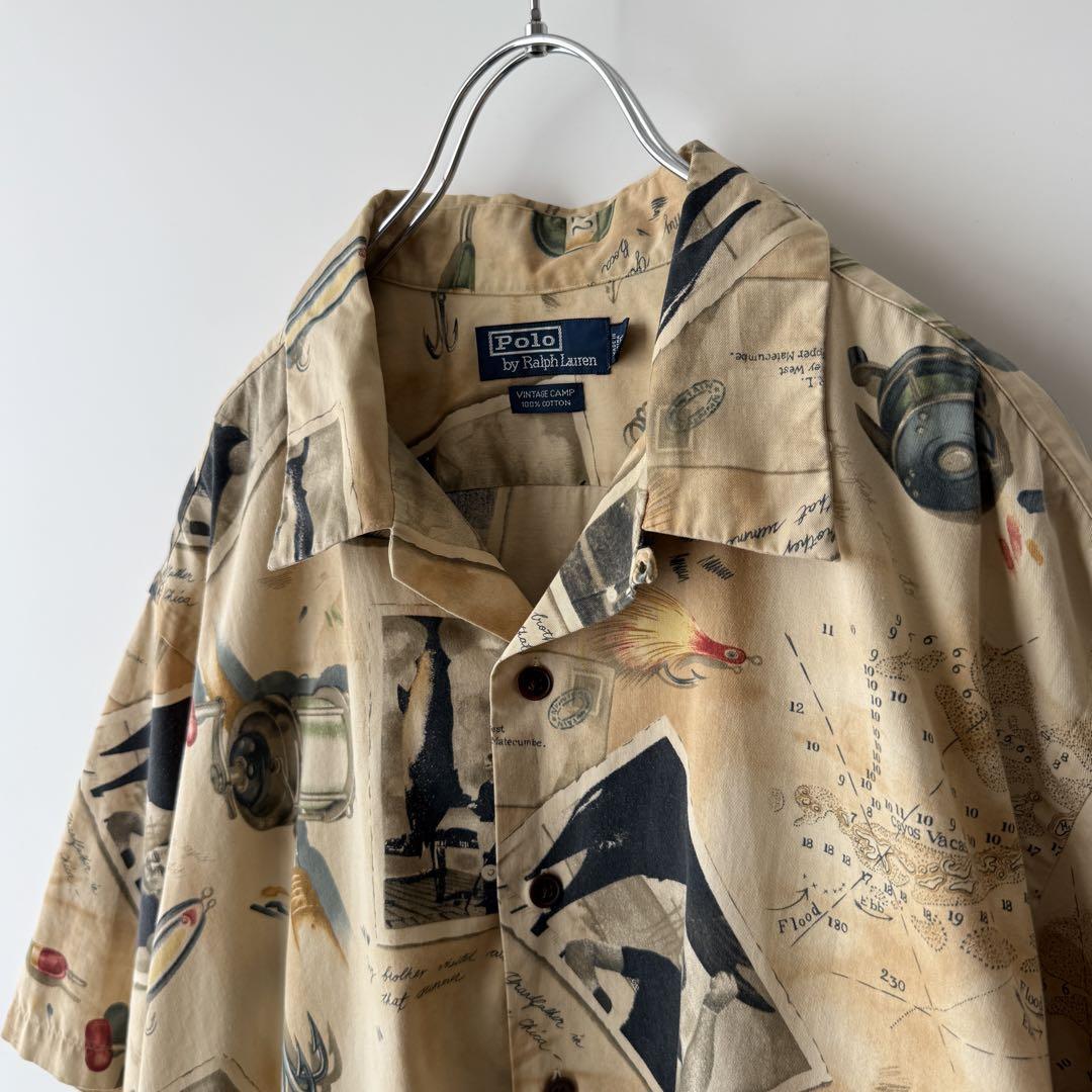 プ*ン様 ポロ ラルフローレン 半袖 シャツ XL vintage camp ロ POLO ポロ ラルフローレン 半袖シャツ XL VINTAGE CAMP