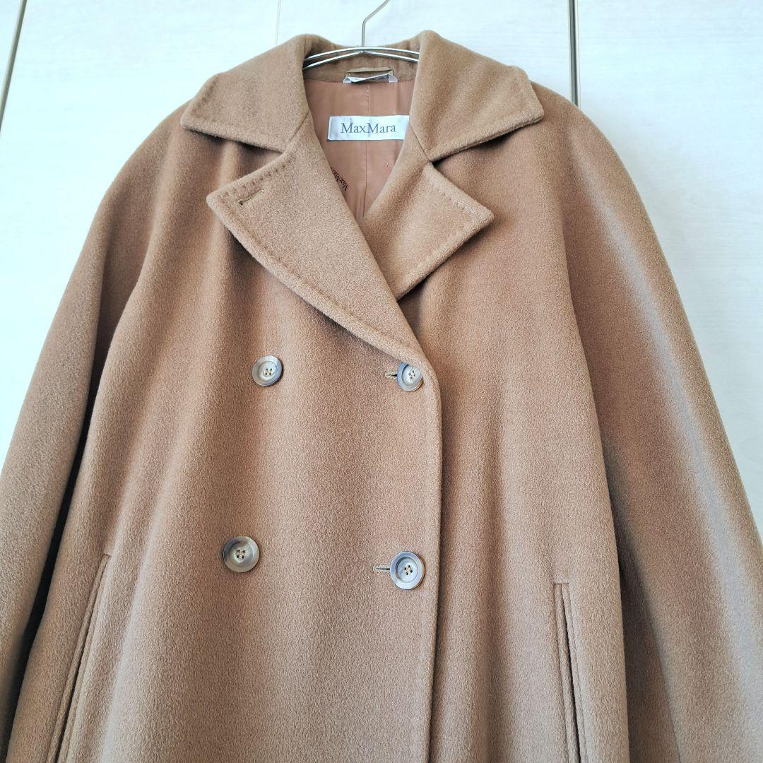 美品最高級白タグ Max Mara ロングコート カシミヤ ベージュ 38