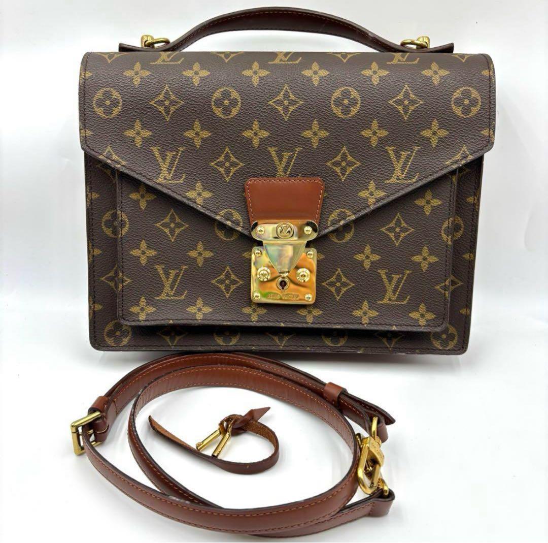 【正規品】ルイヴィトン モンソー モノグラム pvc ハンドバッグ 2way