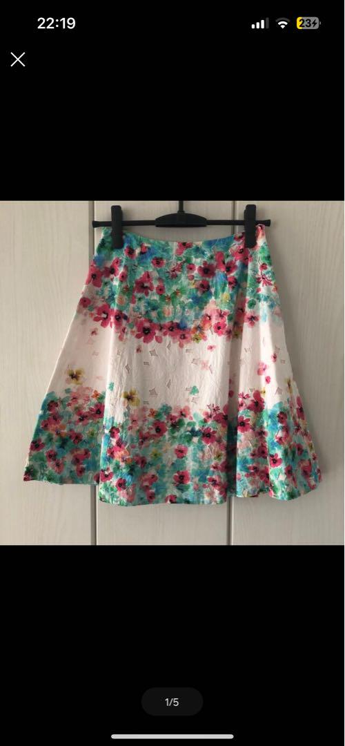 TOCCA フラワー レース スカート size0 S グリーンピンク系スカート