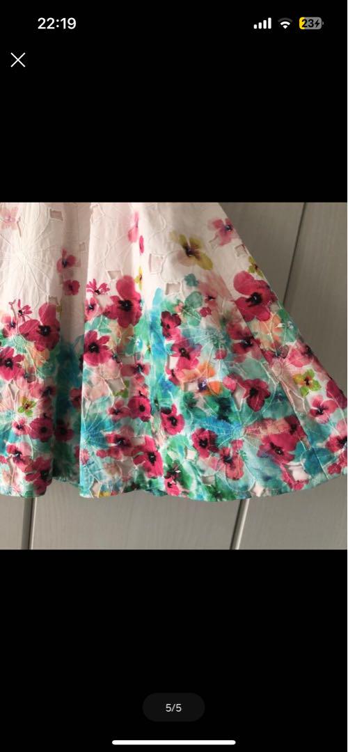 TOCCA フラワー レース スカート size0 S グリーンピンク系