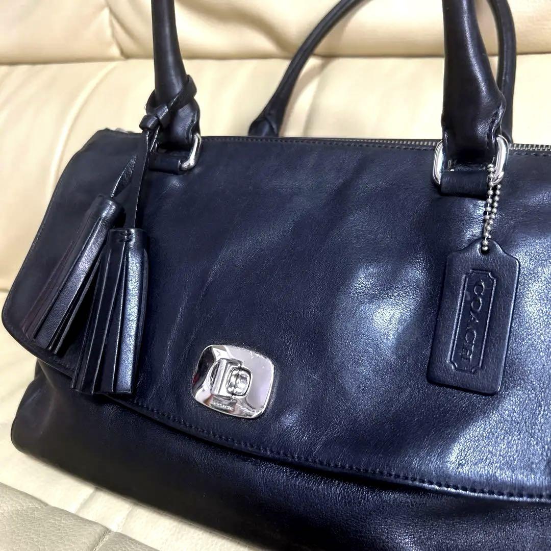 COACH ハンドバッグ オールレザー2Way 黒