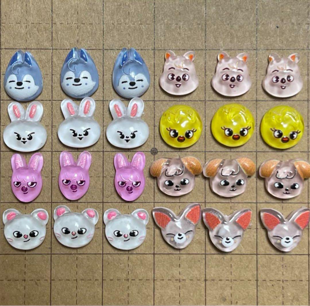 straykids skzoo ネイルパーツ 24個 デコ ネイルパーツ 各3個