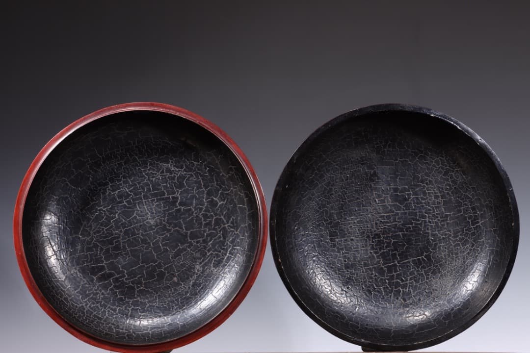 日本産 【雅古堂】堆朱 漆器 花唐草文 蓋物 唐物 (三希堂藏 漆器 花