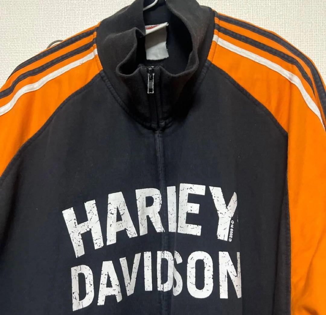 HARLEY DAVIDSON ジップアップジャケット オレンジ/ブラック