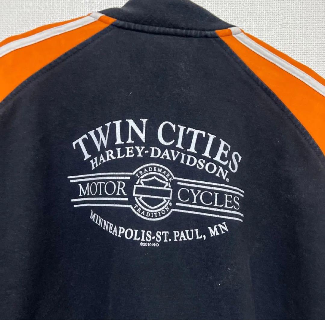 HARLEY DAVIDSON ジップアップジャケット オレンジ/ブラック