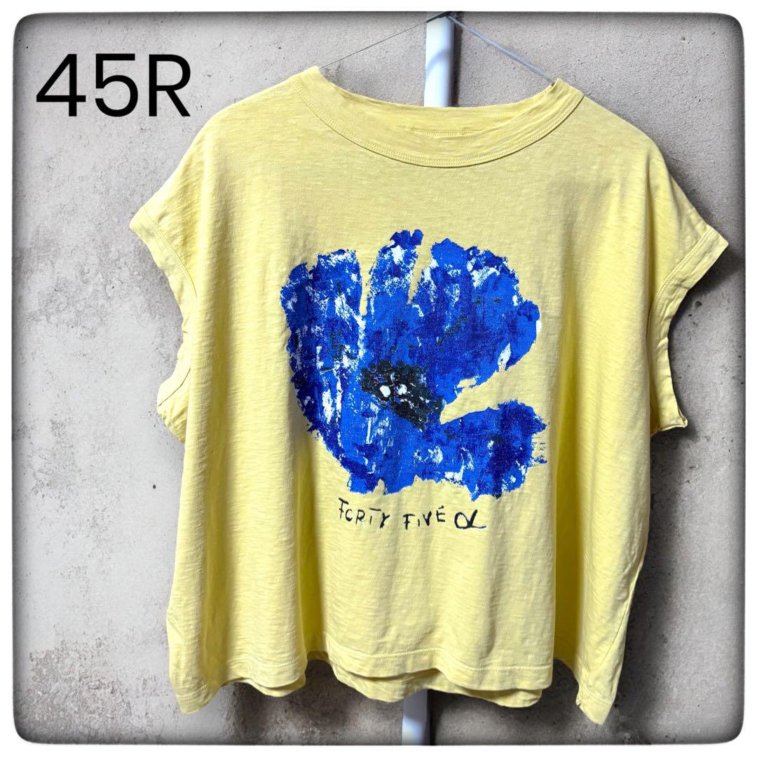 リ*カ様 45R 45RPM アート フラワー プリント Tシャツ ワイド ドル