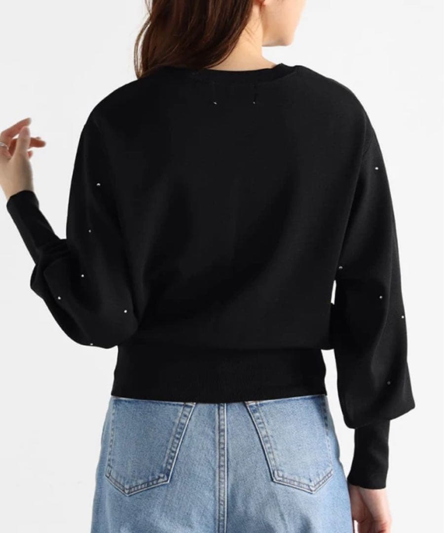 Vin ラインストーンニットトップス (新品／タグ付き)