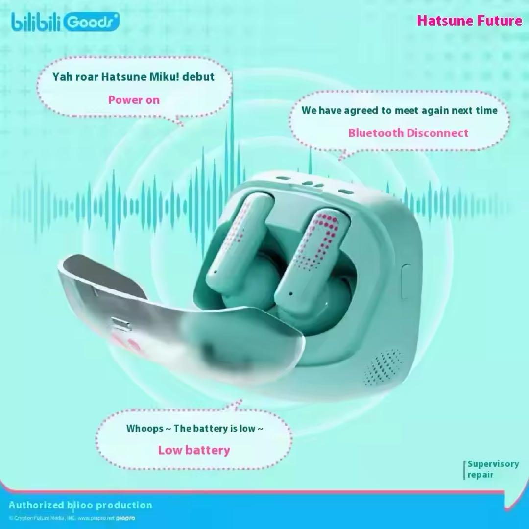 初音ミク　ワイヤレスイヤホン bilibili goods CUBE FACE