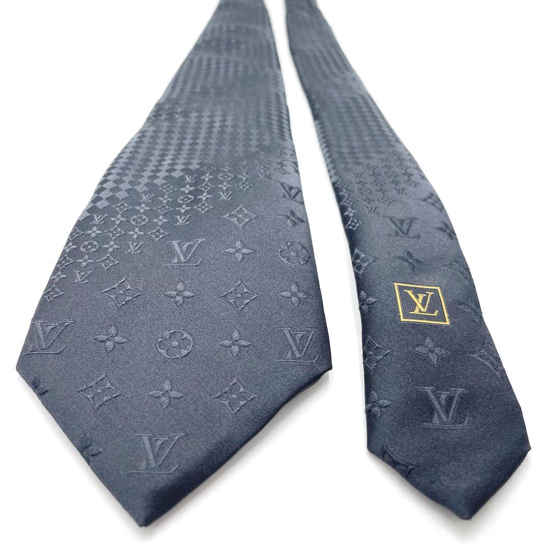 美品✨Louis Vuitton ネクタイ 絹 シルク グレー メンズ