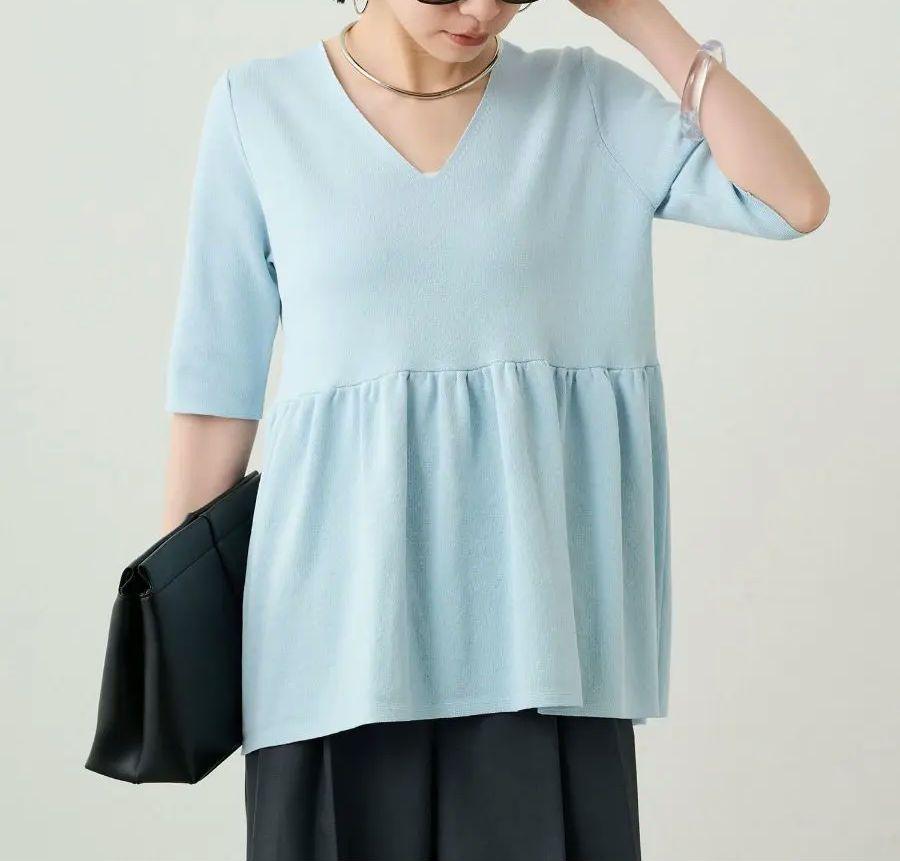 ラウンジドレス　Loungedress　ニット　トップス　ペプラムニット