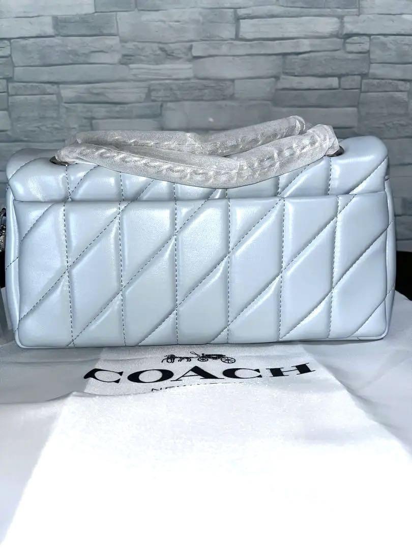 ★新品未使用★coachタビーショルダー バッグ 26 キルティンググレーブルー