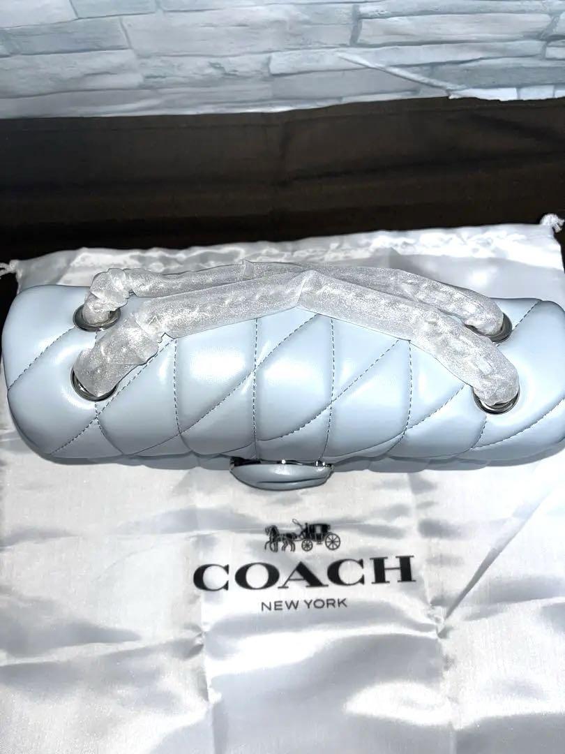 ★新品未使用★coachタビーショルダー バッグ 26 キルティンググレーブルー