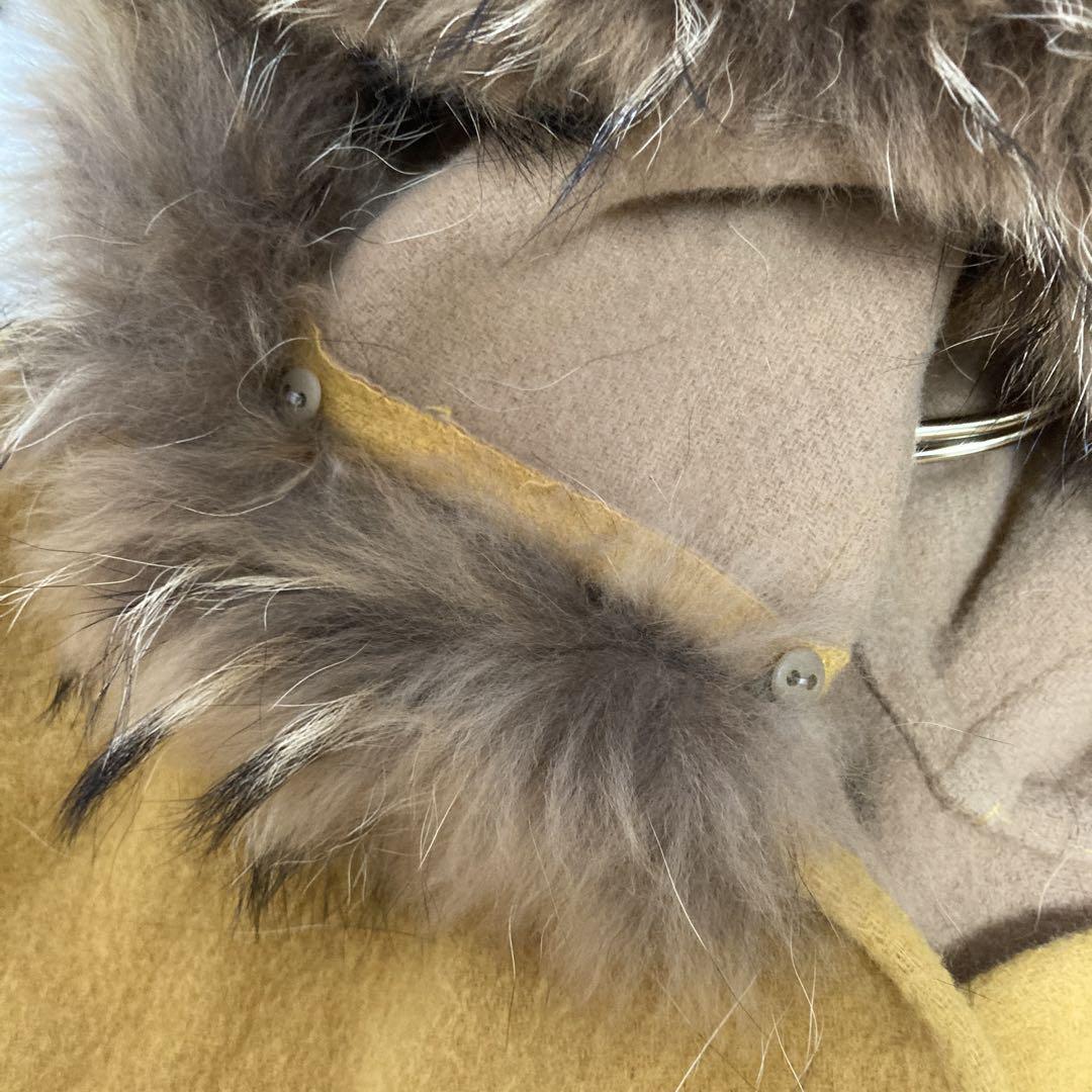 【美品】GRACE CONTINENTAL ファーポンチョ モカ 美品】GRACE CONTINENTAL ファーポンチョ モカ