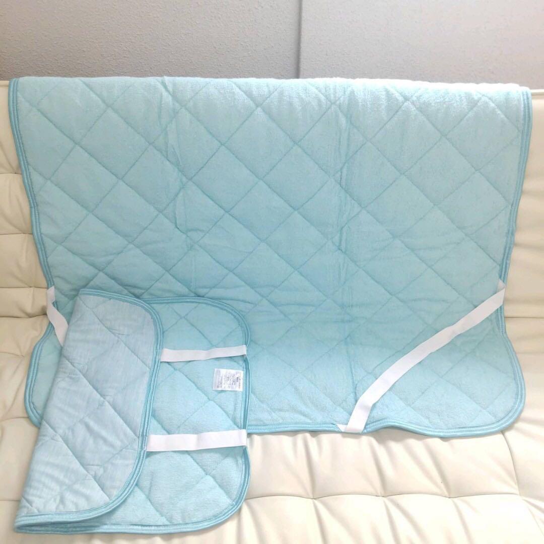 新品未使用　西川  ブルー　ひんやり冷感 敷パッド 枕パッド2点セット　シングル