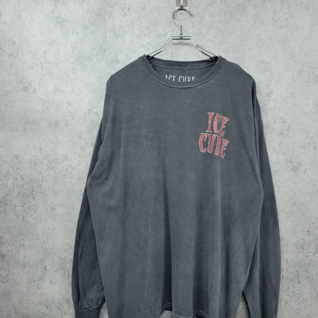 アイスキューブド ラッパー ビッグロゴ ロング Tシャツ グレー L 古着