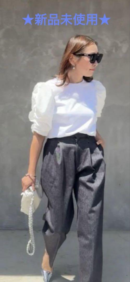 ★新品未使用★Liten リテン　バブルスリーブＴシャツ　ホワイト