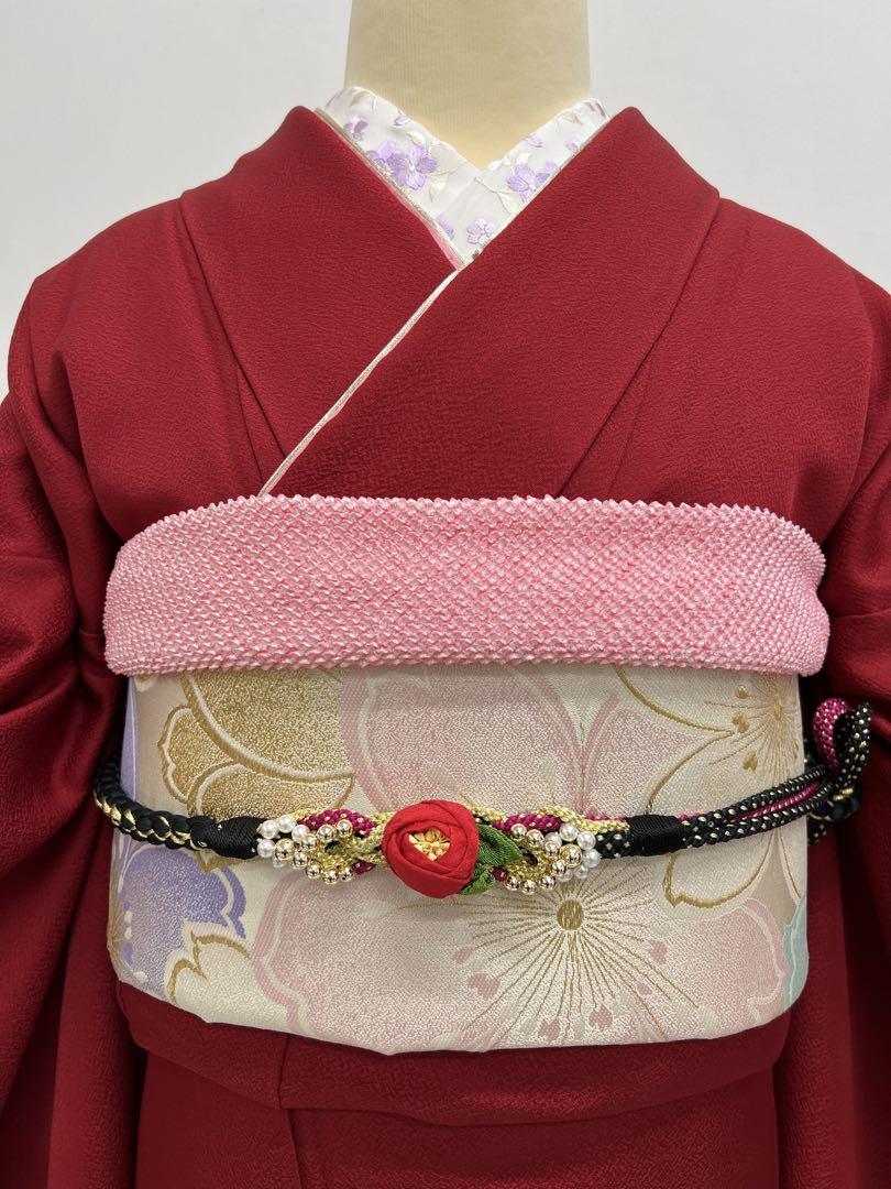 刺繍入り　振り袖　フルセット　長襦袢付　成人式　謝恩会　蝶　140
