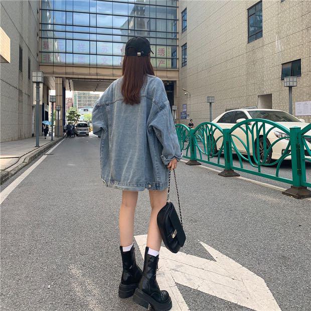 春物コーデ❤️デニムジャケット Gジャン 大きめ オーバーサイズ レディース - メルカリ 春物コーデ❤️デニムジャケット Gジャン 大きめ オーバーサイズ レディース - メルカリ