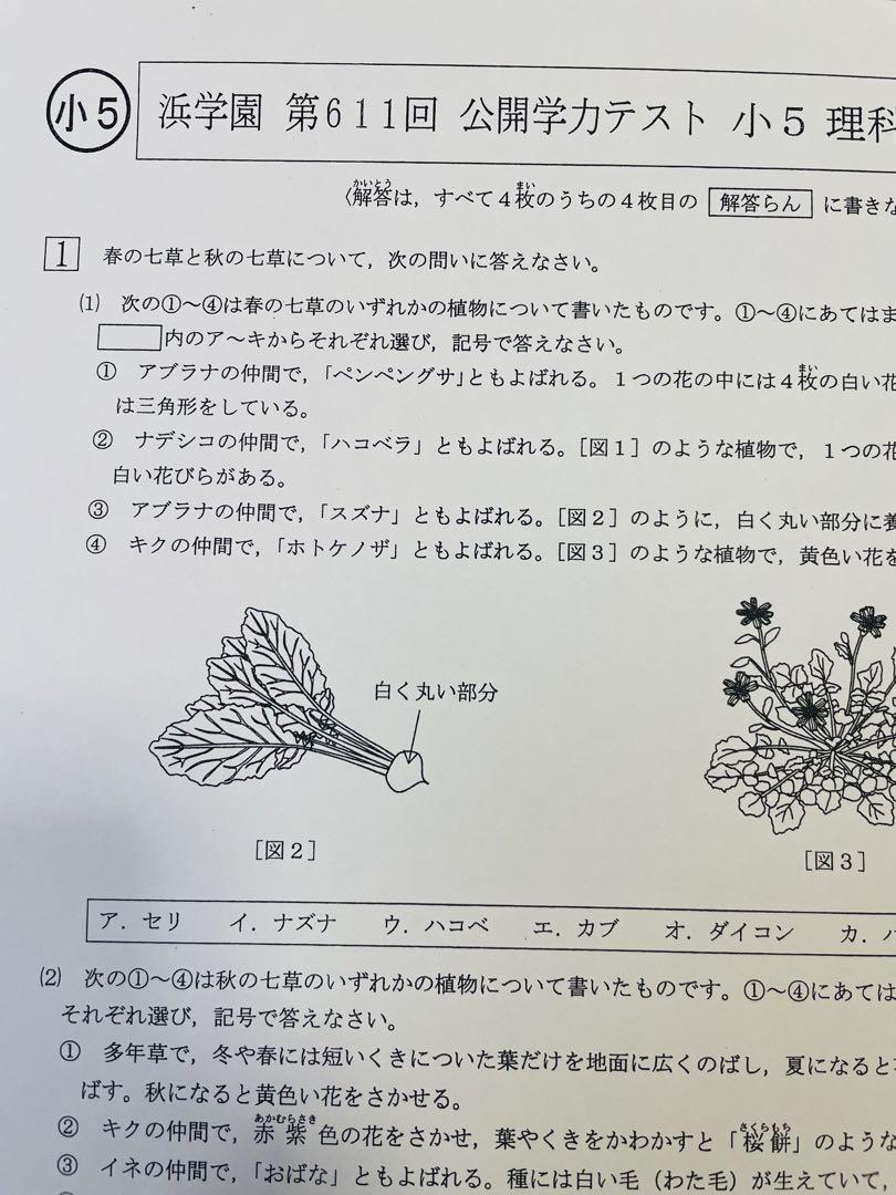 小５【浜学園】最新版2022年＆21年＆20年＆19年４科目 公開学力テスト 小5【浜学園】最新版2022年＆21年＆20年4科目公開学力