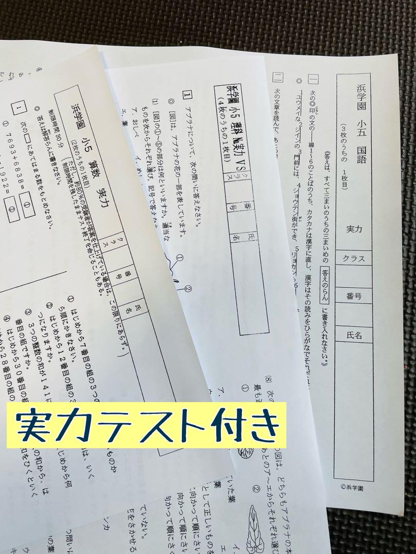 4科目 3年分 浜学園 公開学力テスト 小5 2022年〜2024年度 浜学園 公開学力テスト 2022年〜2024年度 小6 3年分 4科目