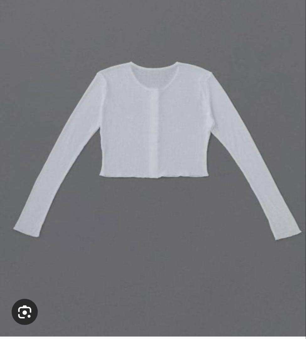 トップス yo biotop Sheer rib short cardigan