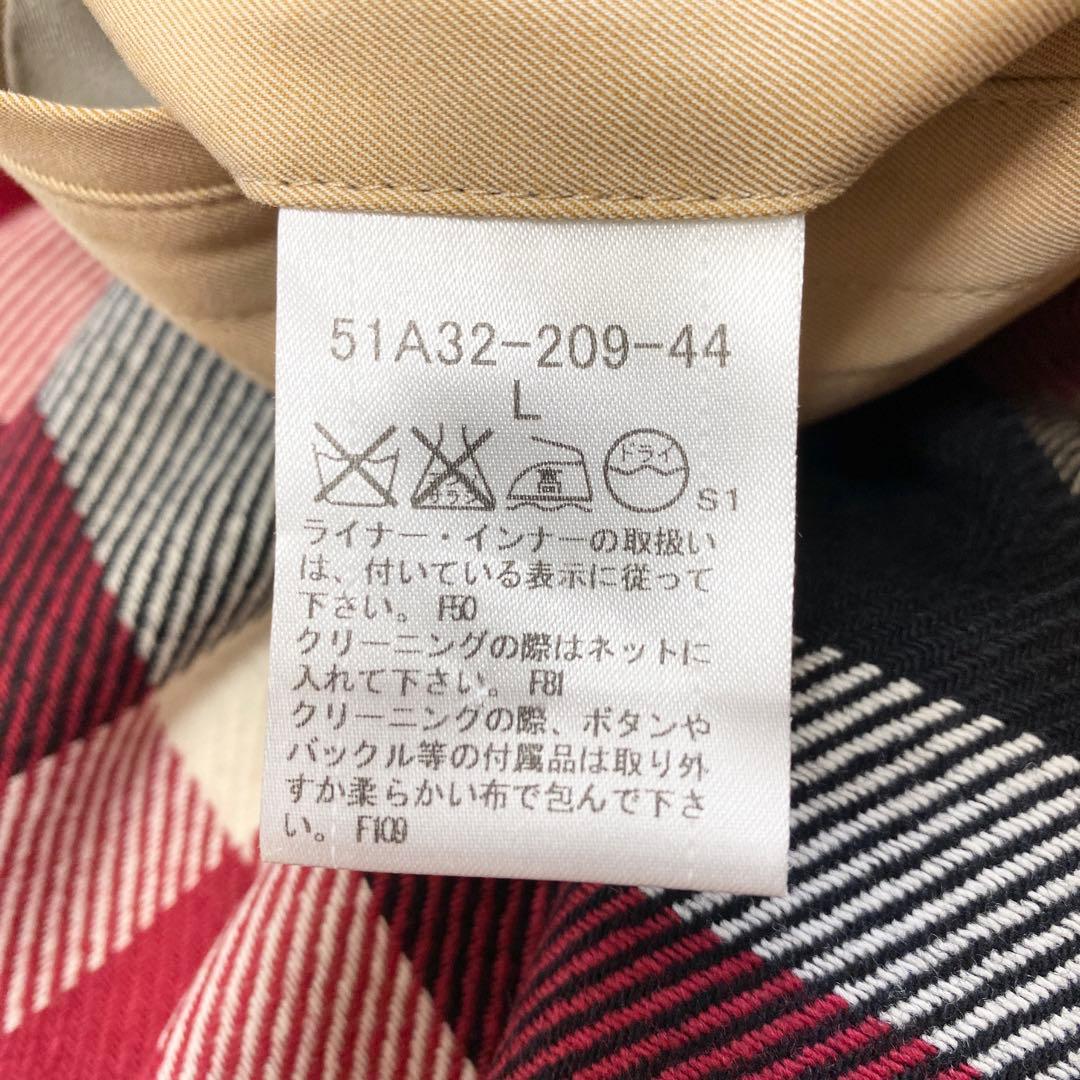 ブラックレーベルクレストブリッジ ステンカラーコート L ビッグチェック ロング