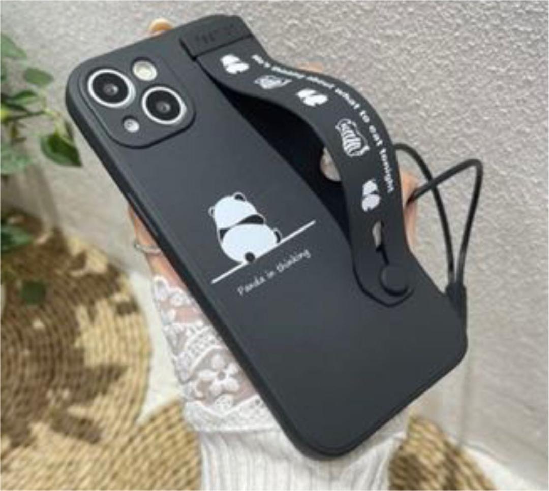Iphone11 パンダキャラクター 韓国 リストバンドホルダー ストラップ付き メルカリ