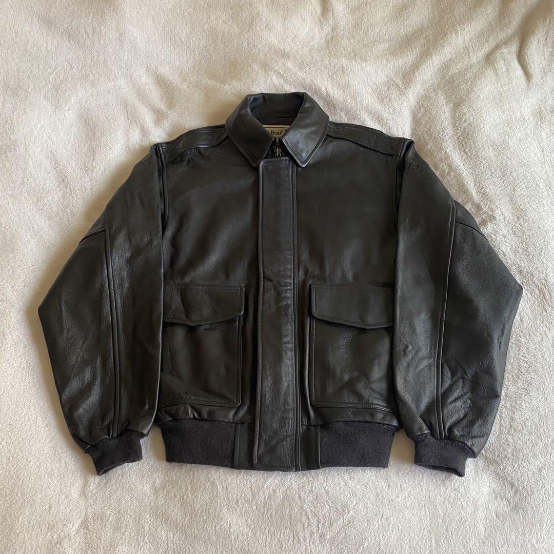 【極美品】 名作 llbean a-2 レザー フライトジャケット 画像3