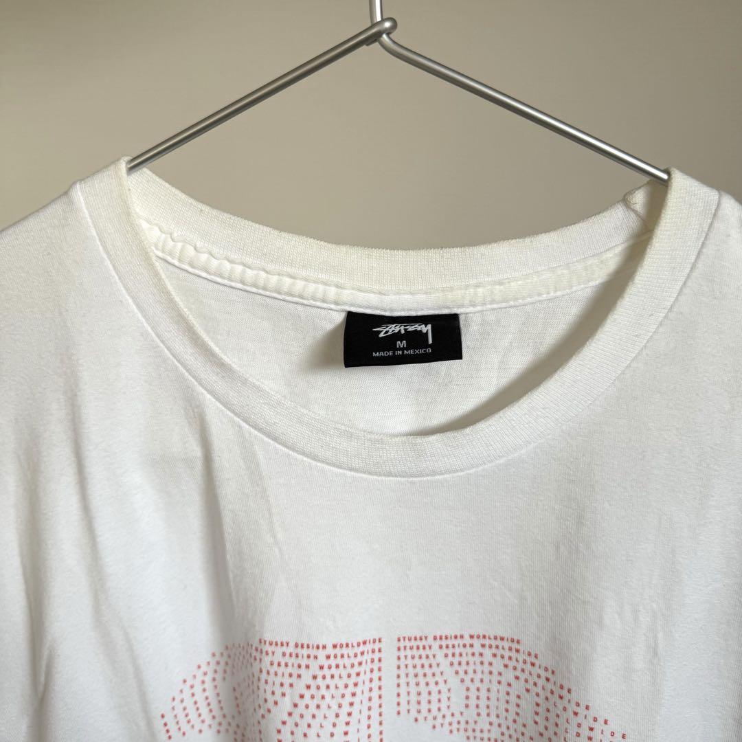 STUSSY 国内送 ロゴプリント コードTシャツ ホワイト 90s stussy（ステューシー）ロゴプリントtシャツ/L/ホワイト/USA