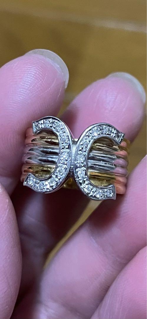 18K -YG/PG/PT.900 TRI COLOR RING (ダイヤ付き) アクセサリー
