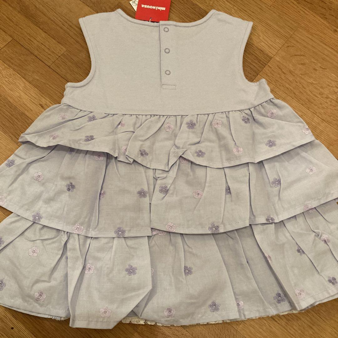 【新品】ミキハウス　小花モチーフレースチュニック　110