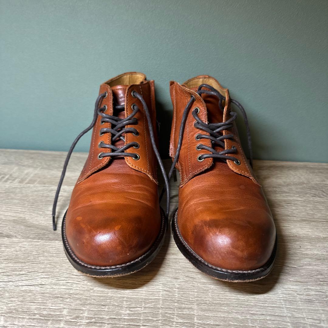 PADRONE ブラウン　革製　レースアップブーツ