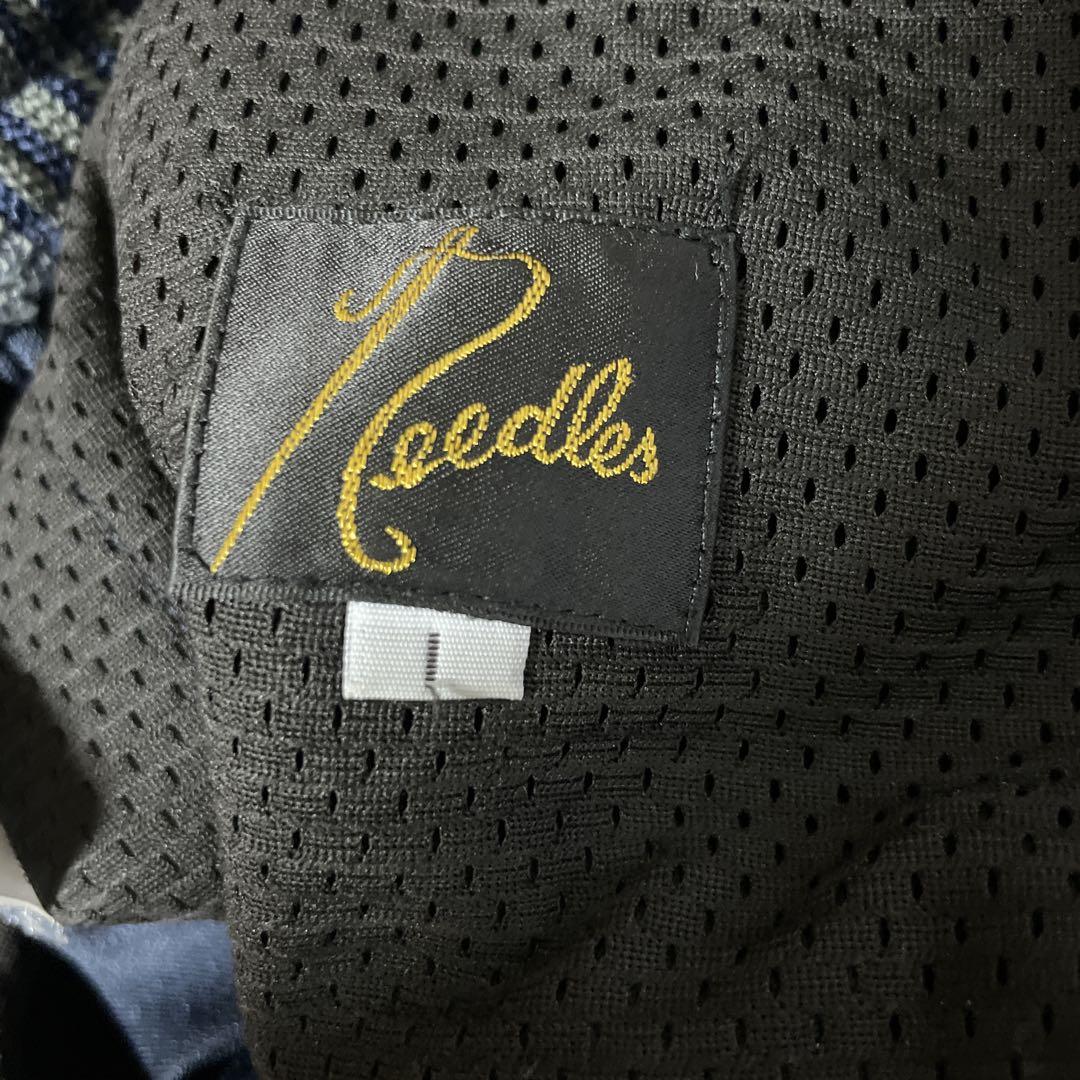 Needles 21AW トラックパンツ(ネイビー×グレー) Needles - needles 21AW トラックパンツ ストレート ネイビー S