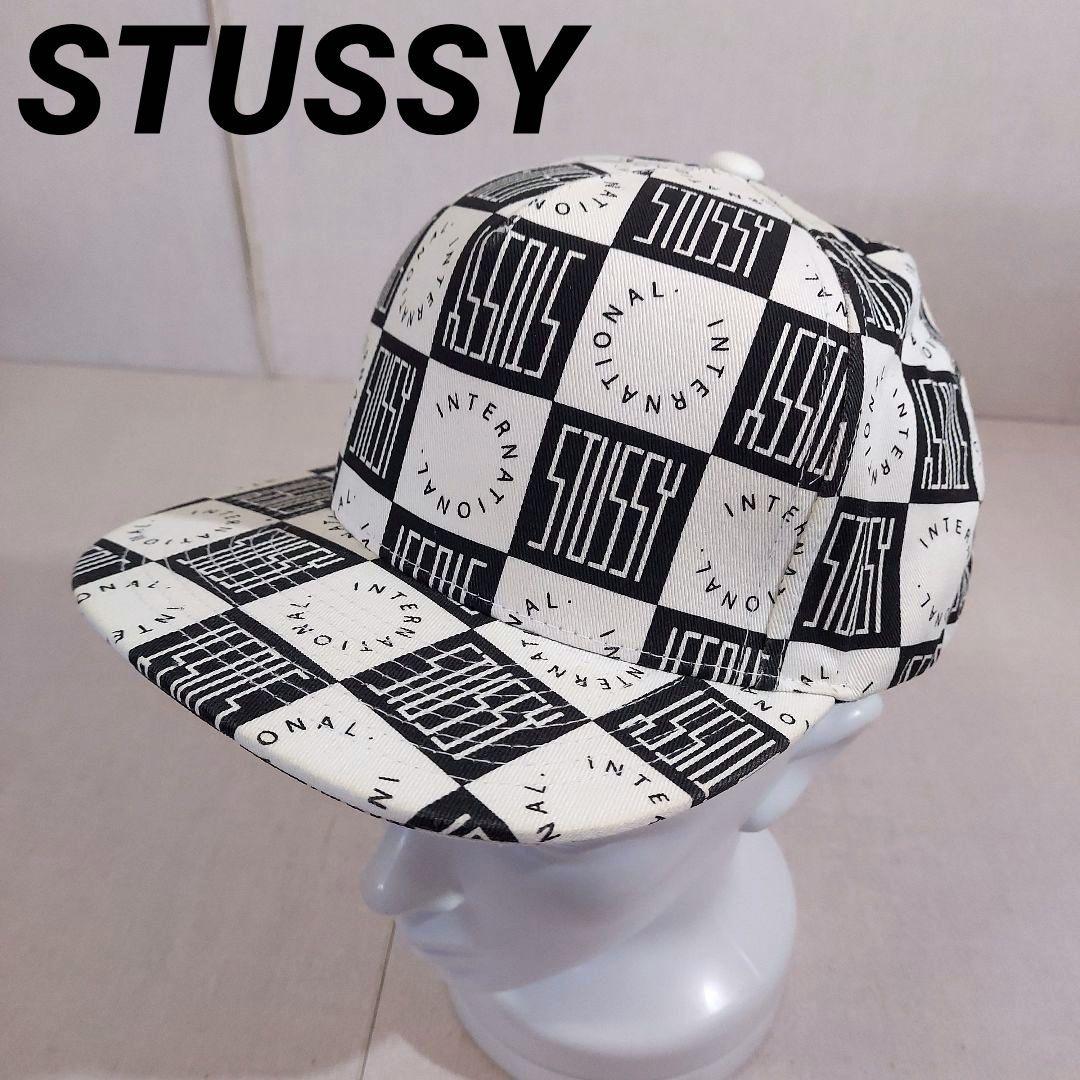【ユーズド】ステューシー 6パネルキャップ 総柄 スナップバック