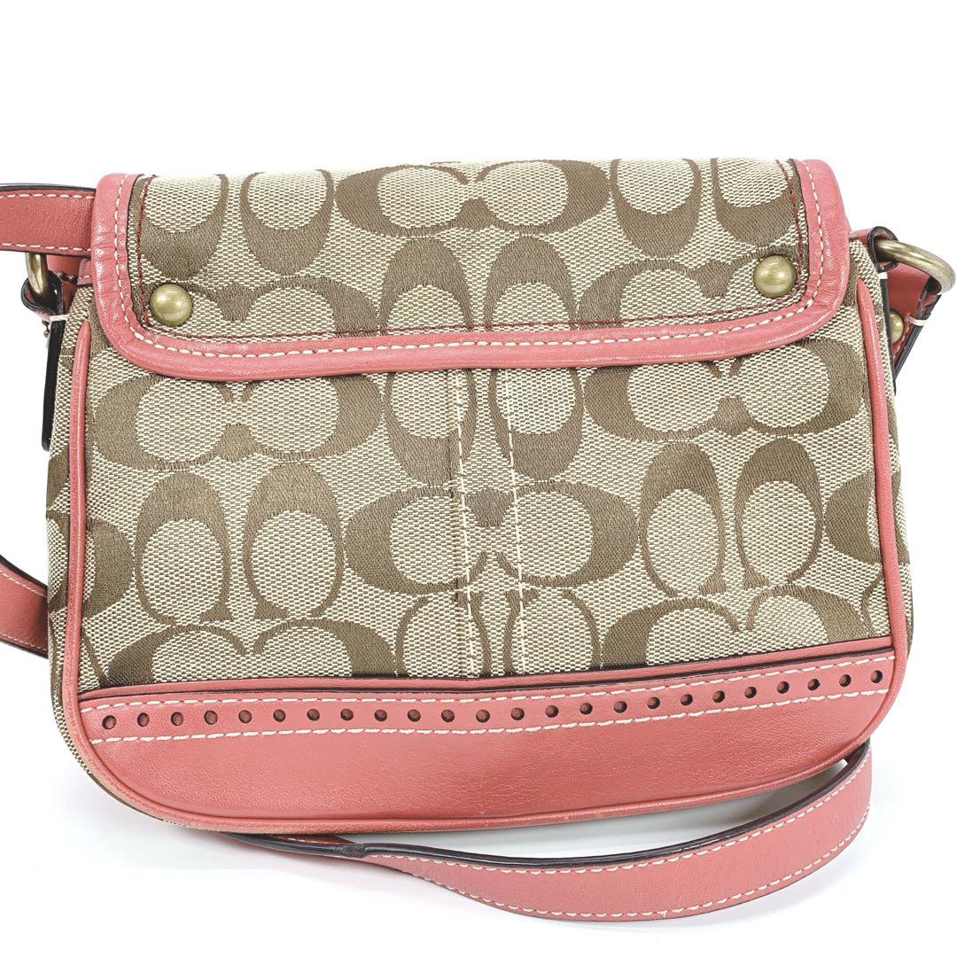 ショルダーバッグ COACH コーチ シグネチャー ベージュ ピンク ショルダーバッグ COACH コーチ シグネチャー ベージュ ピンク