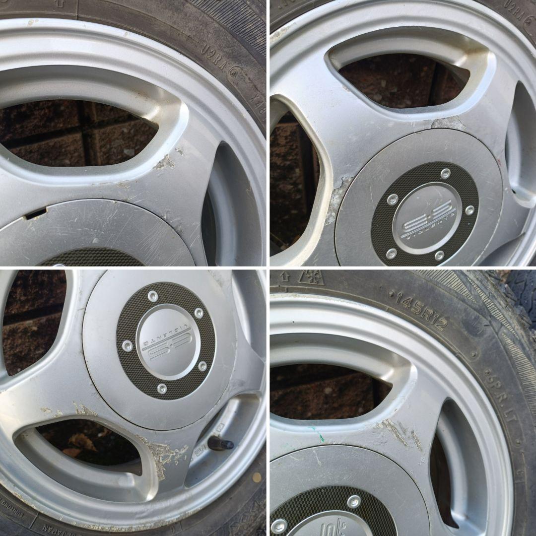 軽トラ アルミホイール＋スタッドレスタイヤ 145R12 6PR ２本セット②