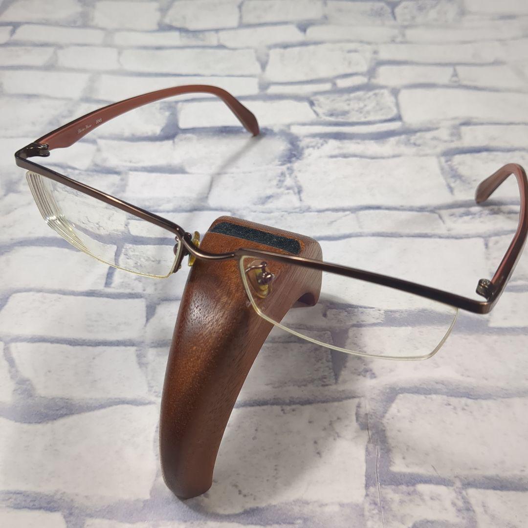 glasses House グラスハウス　ハーフリム　ブラウン　度入（弱）メガネ
